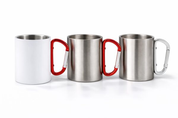 SZUBLIMÁLHATÓ KARABINERES FÉM BÖGRE TÖBB SZÍNBEN 300ml