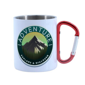 SZUBLIMÁLHATÓ KARABINERES FÉM BÖGRE TÖBB SZÍNBEN 300ml