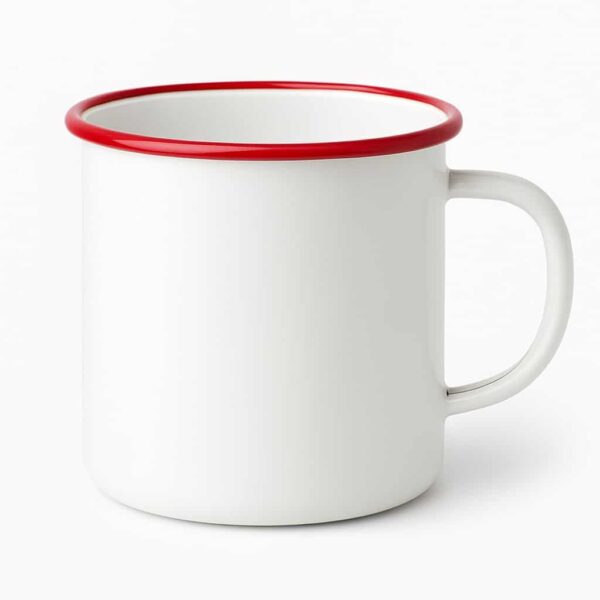 SZUBLIMÁLHATÓ ZOMÁNCOZOTT FÉM BÖGRE VÁLASZTHATÓ SZÍNŰ PEREMMEL - Image 2