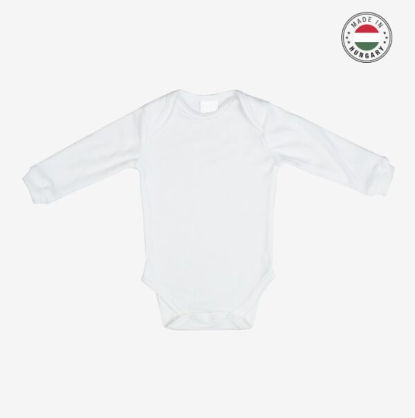 Szublimálható hosszú ujjú Baby body fehér – több méretben