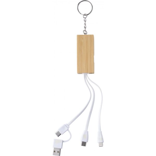 Gravírozható bambusz telefontartó töltőkábelekkel - Image 4