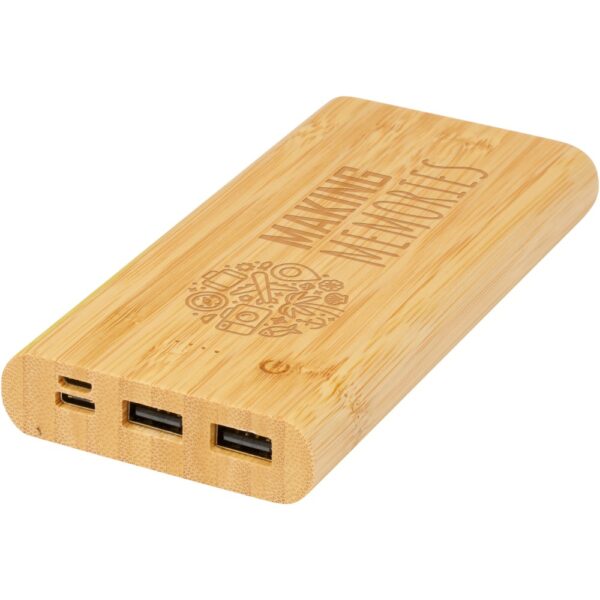 Gravírozható Tulda 10 000 mAh bambusz powerbank, díszdobozban - Image 2