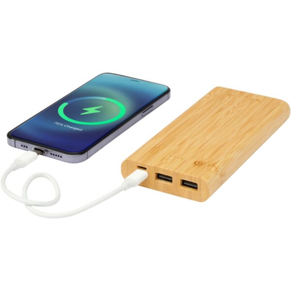 Gravírozható Tulda 10 000 mAh bambusz powerbank, díszdobozban - Image 8